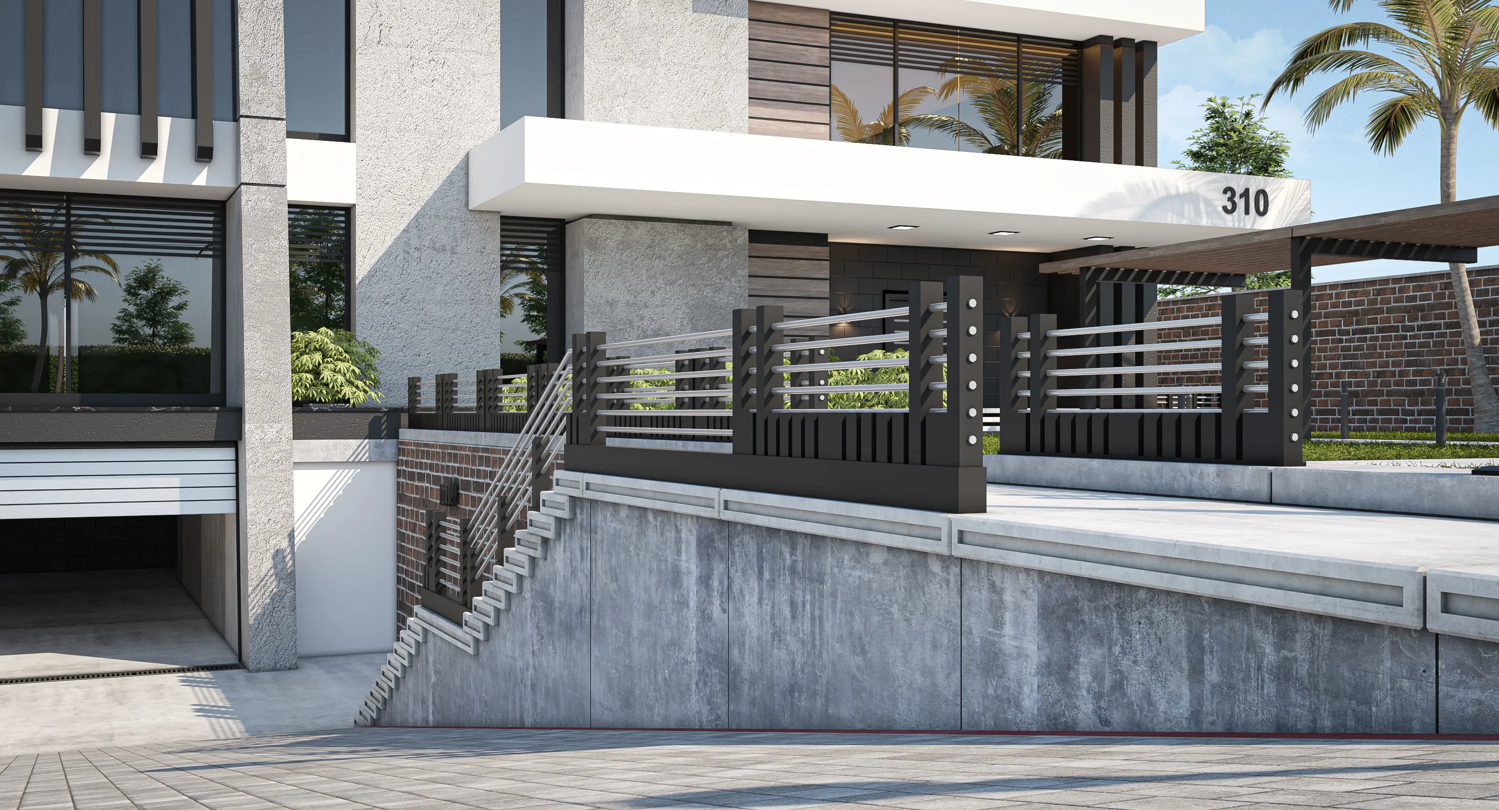 Project: Casa Ventana - left view of front drive